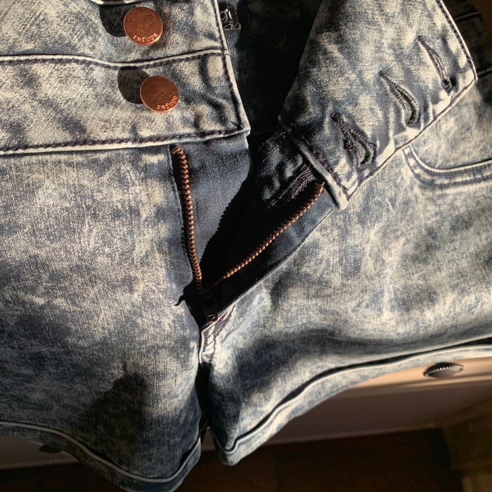 Refuge High Waisted Shorts Blue Denim Size 12 - Picture 5 of 12
